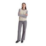 Jersey tricolor gris y beige de lana para mujer - Yerse Konestilochic