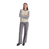 Jersey tricolor gris y beige de lana para mujer - Yerse Konestilochic