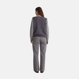 Yerse - 43536_233 – Jersey tricolor con lana de escote redondo con calados en las sisas - Mujer