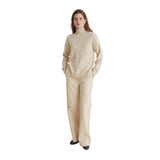 Yerse - 43539_002 – Jersey de punto fantasía con cuello alto y aberturas laterales - Mujer