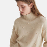 Yerse - 43539_002 – Jersey de punto fantasía con cuello alto y aberturas laterales - Mujer