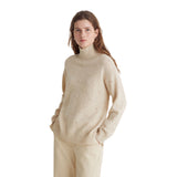 Yerse - 43539_002 – Jersey de punto fantasía con cuello alto y aberturas laterales - Mujer