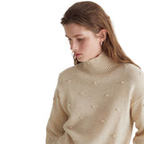 Yerse - 43539_002 – Jersey de punto fantasía con cuello alto y aberturas laterales - Mujer