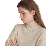 Yerse - 43539_002 – Jersey de punto fantasía con cuello alto y aberturas laterales - Mujer