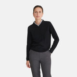 Yerse - 43546_037 – Jersey 100% lana merino con cuello de bebé y botonadura frontal - Mujer