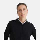 Yerse - 43546_037 – Jersey 100% lana merino con cuello de bebé y botonadura frontal - Mujer