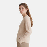 Yerse - 43560_004 – Jersey de lana y alpaca de punto inglés con escote de pico y manga ranglán - Mujer