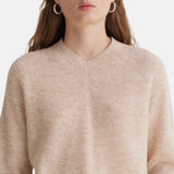 Yerse - 43560_004 – Jersey de lana y alpaca de punto inglés con escote de pico y manga ranglán - Mujer