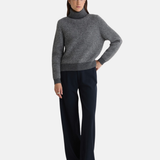 Yerse - 43585_333 – Jersey de lana y alpaca de jacquard con espiga y cuello de cisne - Mujer