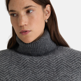 Yerse - 43585_333 – Jersey de lana y alpaca de jacquard con espiga y cuello de cisne - Mujer