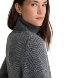 Yerse - 43585_333 – Jersey de lana y alpaca de jacquard con espiga y cuello de cisne - Mujer