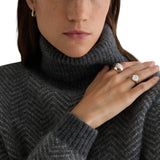 Yerse - 43585_333 – Jersey de lana y alpaca de jacquard con espiga y cuello de cisne - Mujer