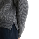 Yerse - 43585_333 – Jersey de lana y alpaca de jacquard con espiga y cuello de cisne - Mujer