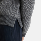 Yerse - 43585_333 – Jersey de lana y alpaca de jacquard con espiga y cuello de cisne - Mujer