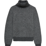 Yerse - 43585_333 – Jersey de lana y alpaca de jacquard con espiga y cuello de cisne - Mujer