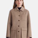 Yerse - 43603_011 - Abrigo con cuello camisero de tejido doble faz mezcla de lana - Mujer