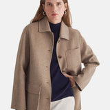 Yerse - 43603_011 - Abrigo con cuello camisero de tejido doble faz mezcla de lana - Mujer