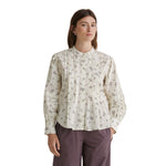 Camisa floral crema de algodón 100% para mujer - Yerse Konestilochic