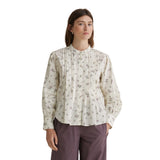 Camisa floral crema de algodón 100% para mujer - Yerse Konestilochic