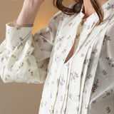 Yerse - 43825_102 – Camisa de manga larga con estampado de flores 100% algodón - Mujer