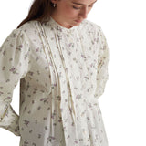 Yerse - 43825_102 – Camisa de manga larga con estampado de flores 100% algodón - Mujer