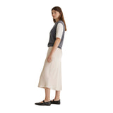 Yerse - 43828_009 – Falda midi satinada con goma elástica en la cintura - Mujer