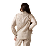 Yerse - 43842_202 – Camisa de rayas con manga larga con puños con botón y bolsillo plastrón - Mujer
