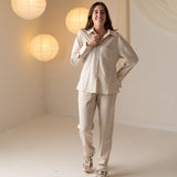 Yerse - 43842_202 – Camisa de rayas con manga larga con puños con botón y bolsillo plastrón - Mujer