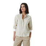 Blusa Yerse de rayas beige para mujer – 100% algodón | Konestilochic