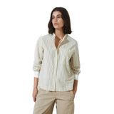 Blusa Yerse de rayas beige para mujer – 100% algodón | Konestilochic