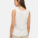 Yerse – 44004-1 - Top blanco básico de tirantes 100% algodón orgánico - Mujer