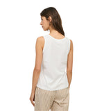 Yerse – 44004-1 - Top blanco básico de tirantes 100% algodón orgánico - Mujer