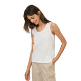 Yerse – 44004-1 - Top blanco básico de tirantes 100% algodón orgánico - Mujer