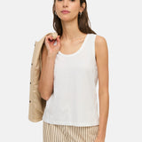 Yerse – 44004-1 - Top blanco básico de tirantes 100% algodón orgánico - Mujer
