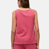 Yerse – 44013-79 – Top flamé frambuesa con escote de pico 100% algodón orgánico - Mujer