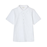 Yerse – 44016-1 – Camiseta blanca bimateria de manga corta 100% algodón orgánico - Mujer