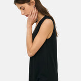 Yerse - 44043-37 – Top fluido negro de modal sin mangas con aberturas laterales en los bajos - Mujer