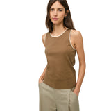 Yerse – 44047-224 – Top caqui sin mangas 100% algodón - Mujer