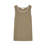 Yerse – 44047-224 – Top caqui sin mangas 100% algodón - Mujer