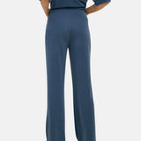 Yerse - 44111-55 – Pantalones azules wide leg fluidos de tiro alto con cintura elástica - Mujer
