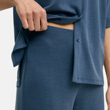 Yerse - 44111-55 – Pantalones azules wide leg fluidos de tiro alto con cintura elástica - Mujer