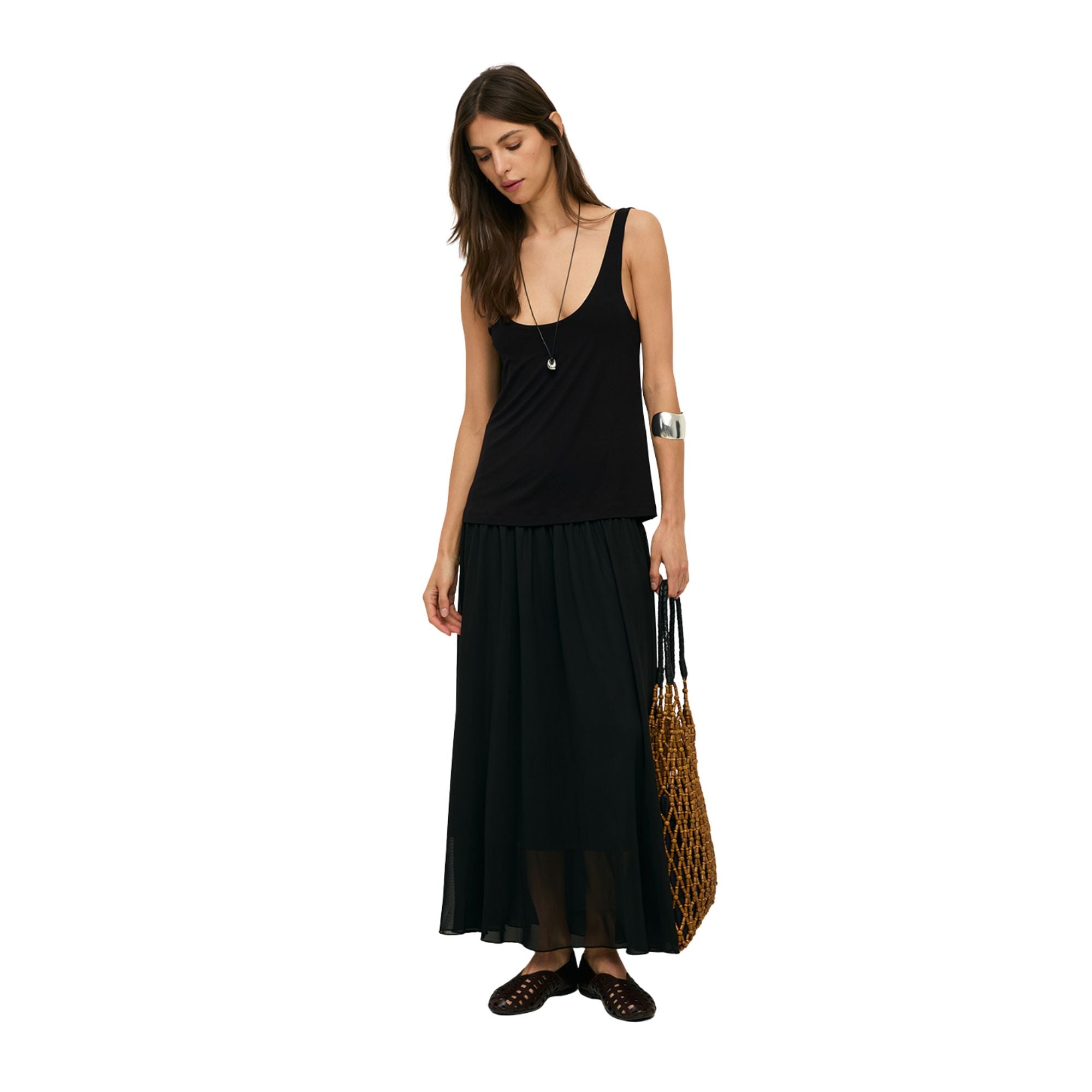 Vestido negro Yerse para mujer | Elegancia fluida y versátil Konestilochic
