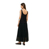 Yerse – 44125-37 – Vestido largo negro de tirantes con forro - Mujer