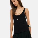Yerse – 44125-37 – Vestido largo negro de tirantes con forro - Mujer