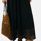 Yerse – 44125-37 – Vestido largo negro de tirantes con forro - Mujer
