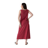 Yerse – 44217-79 – Falda midi de algodón color fresa con bolsillos - Mujer