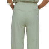 Yerse - 44222-19 – Pantalones verde aguamarina anchos con bolsillos 100% algodón orgánico - Mujer