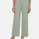 Yerse - 44222-19 – Pantalones verde aguamarina anchos con bolsillos 100% algodón orgánico - Mujer
