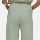 Yerse - 44222-19 – Pantalones verde aguamarina anchos con bolsillos 100% algodón orgánico - Mujer