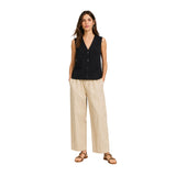 Yerse - 44220-37 – Chaleco negro con bolsillos decorativos 100% algodón orgánico - Mujer
